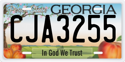 GA license plate CJA3255