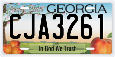 GA license plate CJA3261