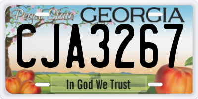 GA license plate CJA3267
