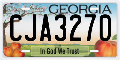 GA license plate CJA3270