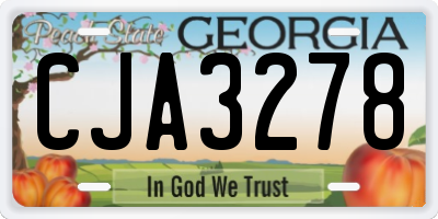 GA license plate CJA3278