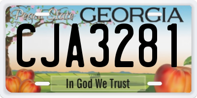 GA license plate CJA3281
