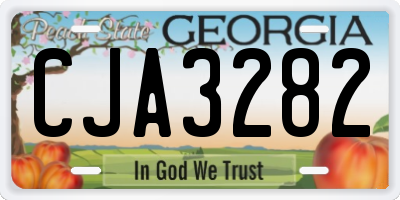 GA license plate CJA3282