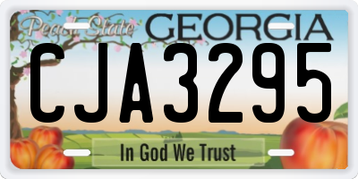 GA license plate CJA3295