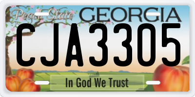GA license plate CJA3305