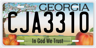 GA license plate CJA3310