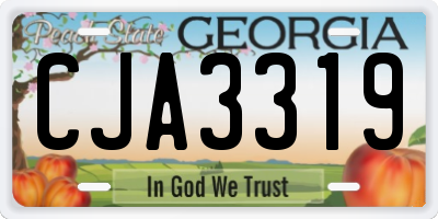 GA license plate CJA3319