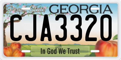 GA license plate CJA3320
