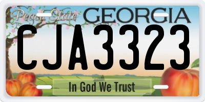 GA license plate CJA3323