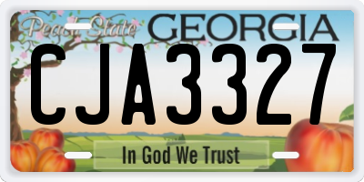 GA license plate CJA3327