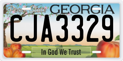 GA license plate CJA3329