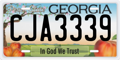 GA license plate CJA3339