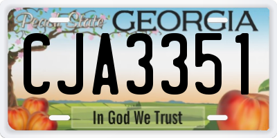 GA license plate CJA3351