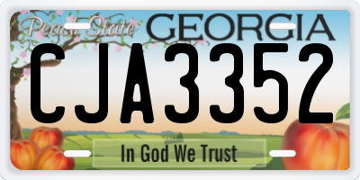 GA license plate CJA3352