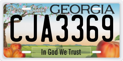 GA license plate CJA3369