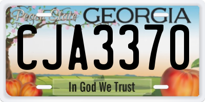 GA license plate CJA3370
