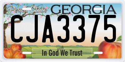 GA license plate CJA3375