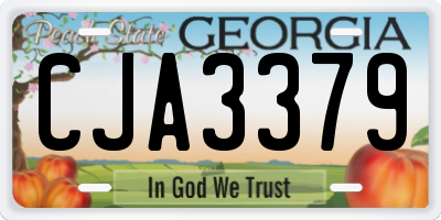 GA license plate CJA3379