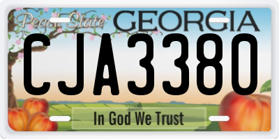 GA license plate CJA3380