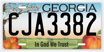 GA license plate CJA3382