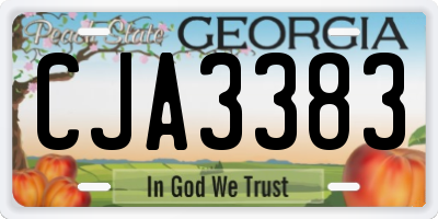 GA license plate CJA3383