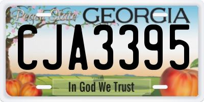 GA license plate CJA3395