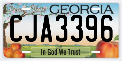 GA license plate CJA3396