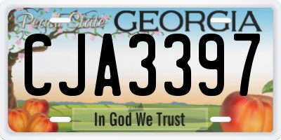 GA license plate CJA3397