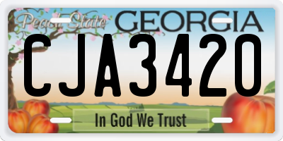 GA license plate CJA3420