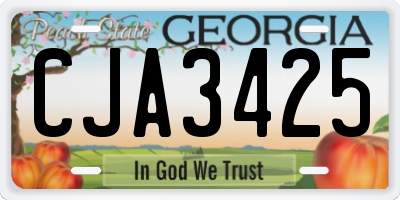 GA license plate CJA3425