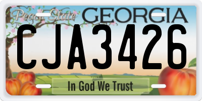 GA license plate CJA3426