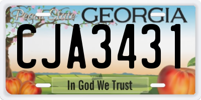 GA license plate CJA3431