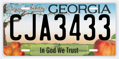 GA license plate CJA3433