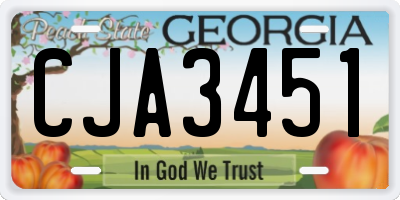 GA license plate CJA3451