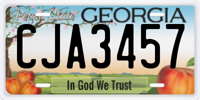 GA license plate CJA3457