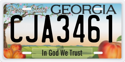 GA license plate CJA3461