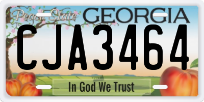 GA license plate CJA3464