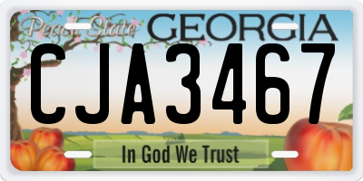 GA license plate CJA3467