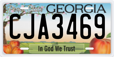 GA license plate CJA3469
