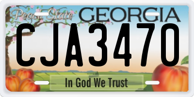 GA license plate CJA3470