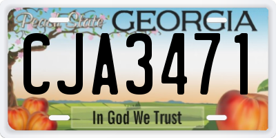 GA license plate CJA3471