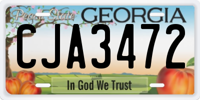 GA license plate CJA3472