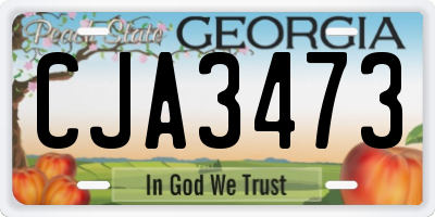 GA license plate CJA3473