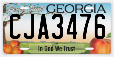 GA license plate CJA3476