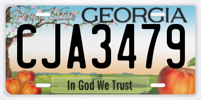 GA license plate CJA3479