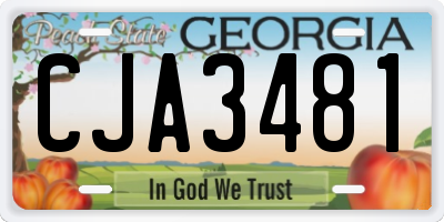 GA license plate CJA3481