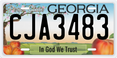 GA license plate CJA3483