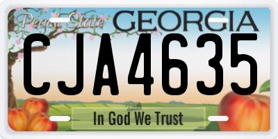 GA license plate CJA4635