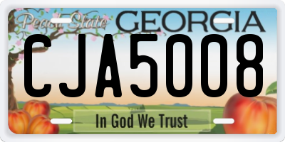 GA license plate CJA5008