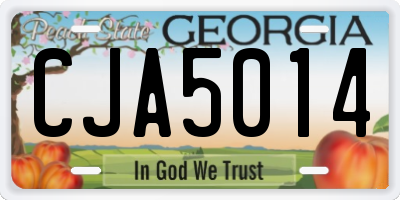 GA license plate CJA5014
